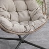 NAYSAYE Patio Swing Egg Chair with Stand Cushion and Pillow for Backyard and Living Room Relaxation, Light Gray, 32.5"*24.4"*57.6" - 4 of 4