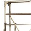 HomeRoots 32" Light Brown And Nickel Metal and Solid Wood Six Tier Library Bookcase with Two Drawers - 4 of 4