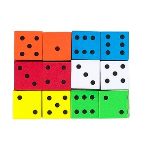 Koplow Games Assorted Color Spot 16mm Foam Dice, Pack of 12, 6 Packs - 1 of 1