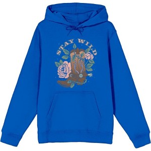 Vintage Country Stay Wild Adult Long Sleeve Hoodie - 1 of 3