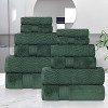 Chevron Zero Twist Cotton Solid and Jacquard Hand Towel Set of 6 by Blue Nile Mills - 2 of 4