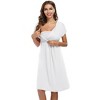 Clearlove 2025 Summer Maternity Nursing Dress Baby Shower Short Sleeves A-line Midi Pregnancy Dress - 2 of 4