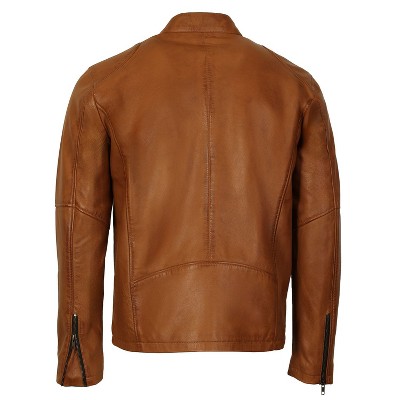 GIOBERTI Men's Sheepskin Classic Style Leather Jacket, Hazelnut, XL — фото 3