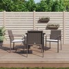 vidaXL 5 Piece Patio Dining Set with Cushions Poly Rattan and Steel - Brown 31.5" Table Length 4 Chairs - 2 of 4