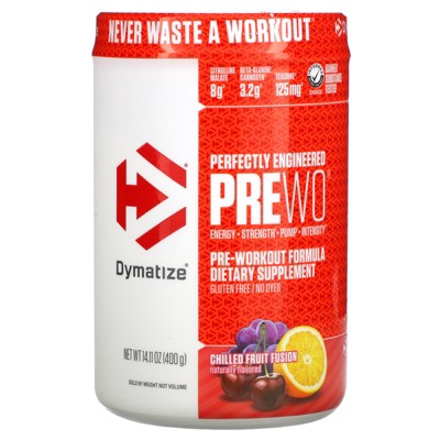 Dymatize Nutrition Perfectly Engineered Pre WO, Pre-Workout Formula, Chilled Fruit Fusion, 14.11 oz (400 g), Sports Nutrition Supplements