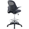 Stealth Drafting Chair Black - Modway: Upholstered, 330 lbs Capacity, Adjustable Height 23"-30" - 3 of 4