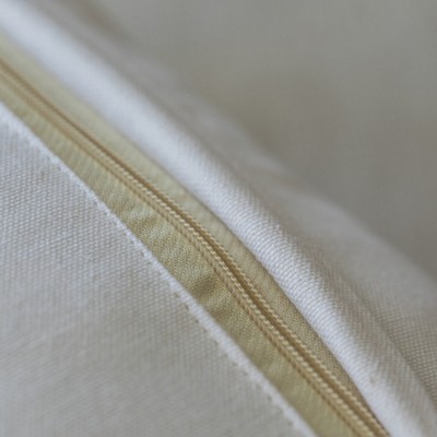 16" Boho Chic White Cotton Tufted Throw Pillow with Tassel Accents