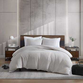 Kenneth Cole Solid Waffle Grey Full/Queen Comforter Set