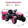 12V Kids Ride On Tractor w/Remote, 7Ah Battery, Dual 35W Motors, Detachable Trailer, LED Lights, Music, Safety Belt - 2 of 4