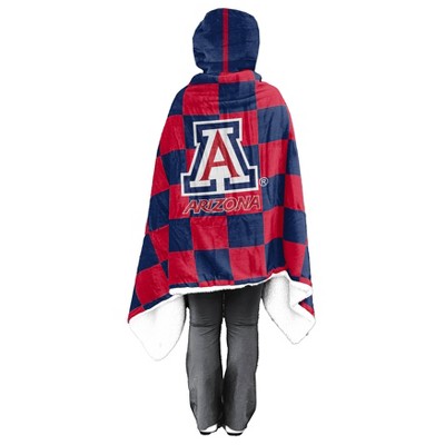 NCAA Arizona Wildcats Checkered Faux Shearling Throw Blanket