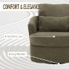 CAVINAS Modern Swivel Lounge Chair, Ergonomic Round Arm Accent Chair with PU Leather Upholstery, 360-Degree Rotating Base & Dual Pillow Support - 4 of 4