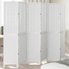 vidaXL Paulownia Room Divider 6-Piece Folding Screen for Bedroom Living Room Office Spanish Wall Privacy Screen White Solid Wood - 2 of 4