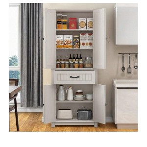 Kitchen Pantry Storage Cabinet Cupboard, Coffee Bar Cabinet, Kitchen Storage Cabinet With Drawers, Cabinet Sideboard With Adjustable Shelves - 1 of 4