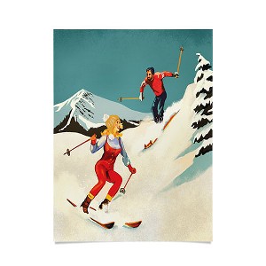 The Whiskey Ginger Retro Skiing Couple Poster - Society6 - 1 of 3