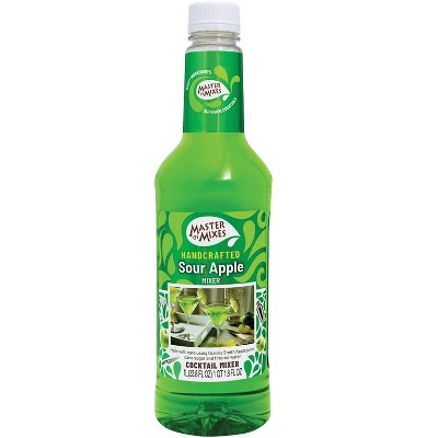 Master of Mixes Sour Apple Mix - Ready to Use - 1 Liter Bottle (33.8 Fl Oz) - Mixer Perfect for Bartenders and Mixologists