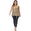 Agnes Orinda Women's Plus Size V Neck Sleeveless Front Sparkle Glitter Sequin Packs Tank Tops - 3 of 4