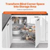 VEVOR 18"W Opening Blind Corner Pull Out Organizer, 2 Tier 4 Shelf Kitchen Cabinet Organizer, Magic Chrome Carbon Steel Storage Basket, Silver - 3 of 4