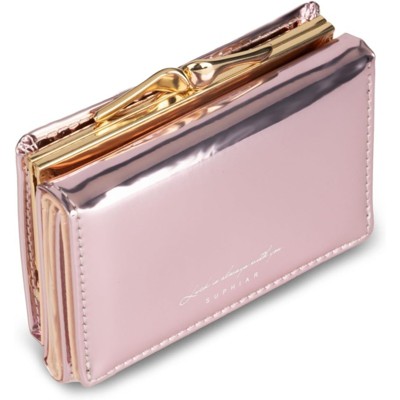 FATMOON Women’s Holographic Wallet - Compact Card Holder with Coin Pocket, 7 Slots & ID Window - Easy to Carry for Travel, Dating & Work