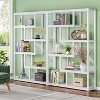 Tribesigns 6-Shelf Industrial Bookshelf, 69 Inch Tall Storage Display Staggered Shelves with Sturdy Metal Frame for Home Office, White - 4 of 4