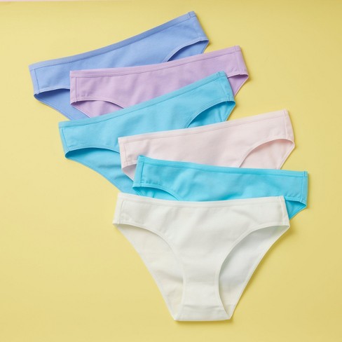 Yellowberry Girls' 6PK High Quality Cotton Underwear Bikini Hipster Medium  Wilderness