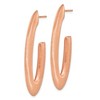 Black Bow Jewelry Rose Gold Tone Plated Silver Knife Edge D/C J-Hoop Earrings, 52mm - 2 of 4