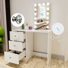 Andromeda Lighted Makeup Vanity White - Boahaus: Elegant Desk with Mirror, 14 LED Bulbs, Storage Drawers - 2 of 4