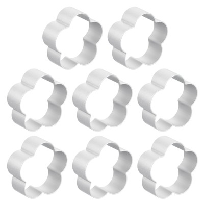 Unique Bargains Metal Aluminum Alloy Plum Flower Silver Cookie Cutter 2.1 Inch x 2.1 Inch x 0.78 Inch 8 Pcs