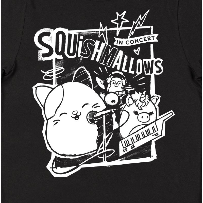 Squishmallows Concert Rock Out Women's Black Graphic Short Sleeve Crew Neck Tee, 2 of 3