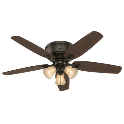 52" LED Builder Low Profile Ceiling Fan (Includes Light Bulb) - Hunter