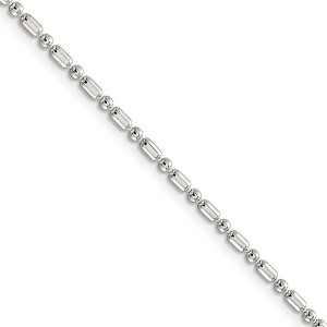 Black Bow Jewelry 2mm Sterling Silver Fancy Beaded Chain Necklace - 1 of 4