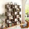 6 Tier S-Shaped Bookshelf Storage Display Bookcase Decor Z-Shelf - 2 of 4