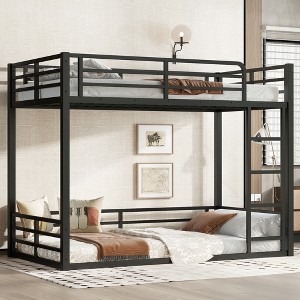 Twin XL Over Twin XL Bunk Bed with Ladder and Guardrails - 1 of 4