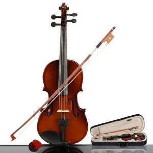 AZL1 Life Concept Orchestral String Instruments 1/4 Size Beginner Violin Outfit with Case and Bow, Brown, 26.77"*9.06"*4.53" - 1 of 4