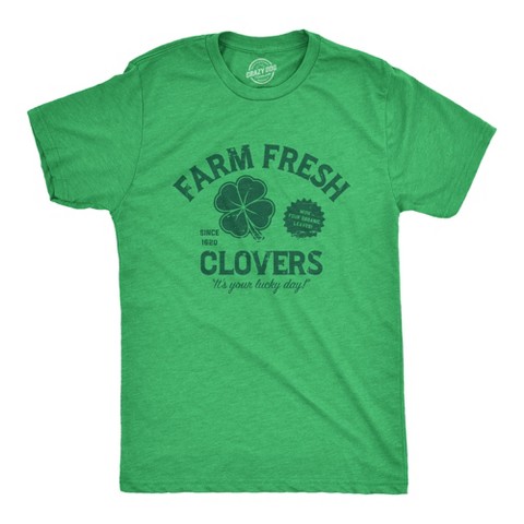 Мужские футболки Crazy Dog T-Shirts, Inc. Mens Funny T Shirts Farm Fresh Clovers St Patricks Day Novelty Tee for Guys - Crazy Dog Men's T Shirt for Saint Patrick's Day Green L