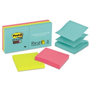 Post-it Pop-up 3 x 3 Note Refill Miami 90/Pad 6 Pads/Pack R3306SSMIA - 1 of 4