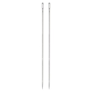 Unique Bargains Stainless Steel Large Eye Straight Embroidery Hand Sewing Needle 2 Pcs - 1 of 4