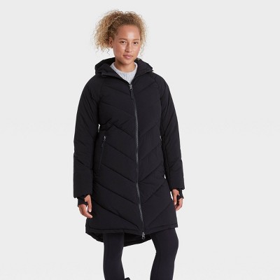 women's mid length puffer jacket