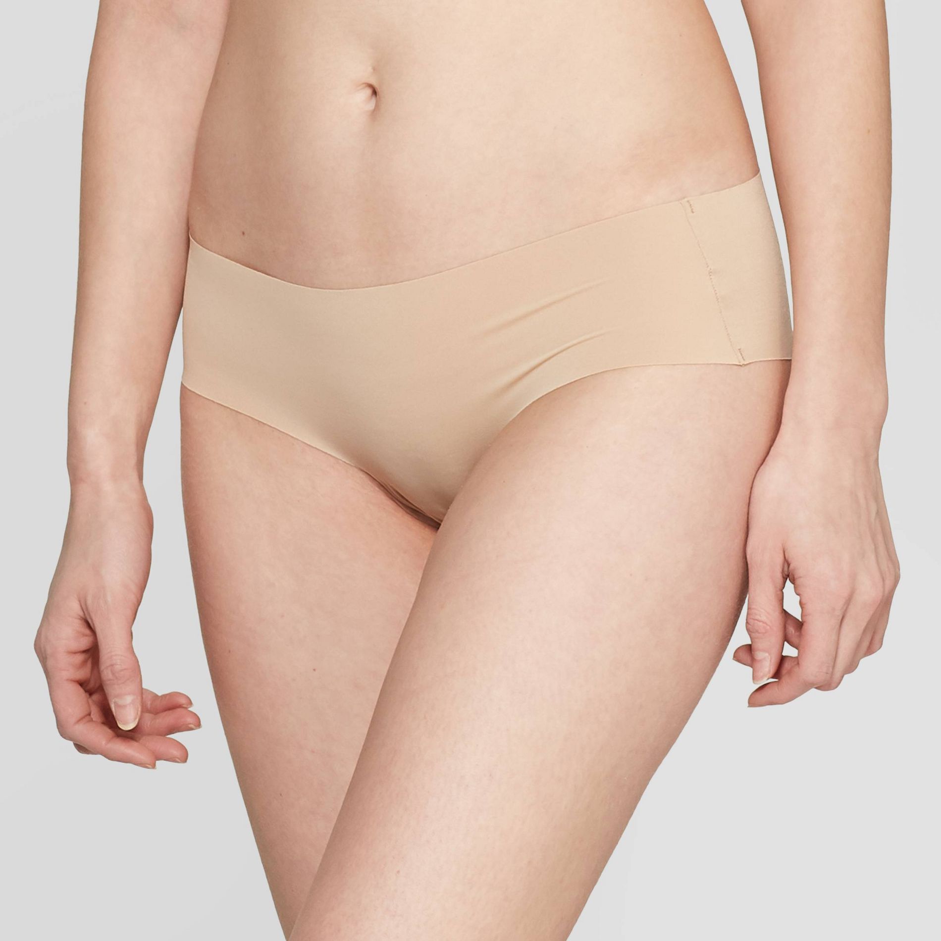 Women's Invisible Edge Cheeky Underwear - Auden™ Pearl Tan S: Seamless Low Rise Pull-On Panties