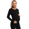 Maternity Shirt Side Button and Ruched Maternity Tunic Tops T-Shirts - 4 of 4