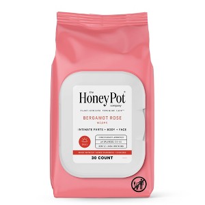 The Honey Pot Bergamot Rose Wipes - 30ct - 1 of 4