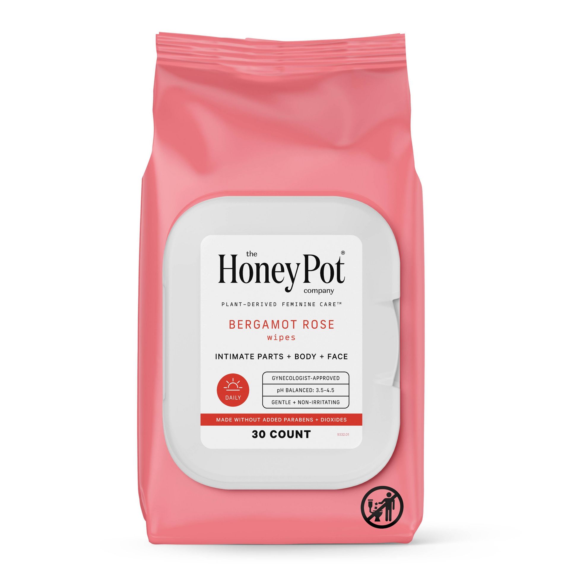 The Honey Pot Bergamot Rose Wipes - 30ct