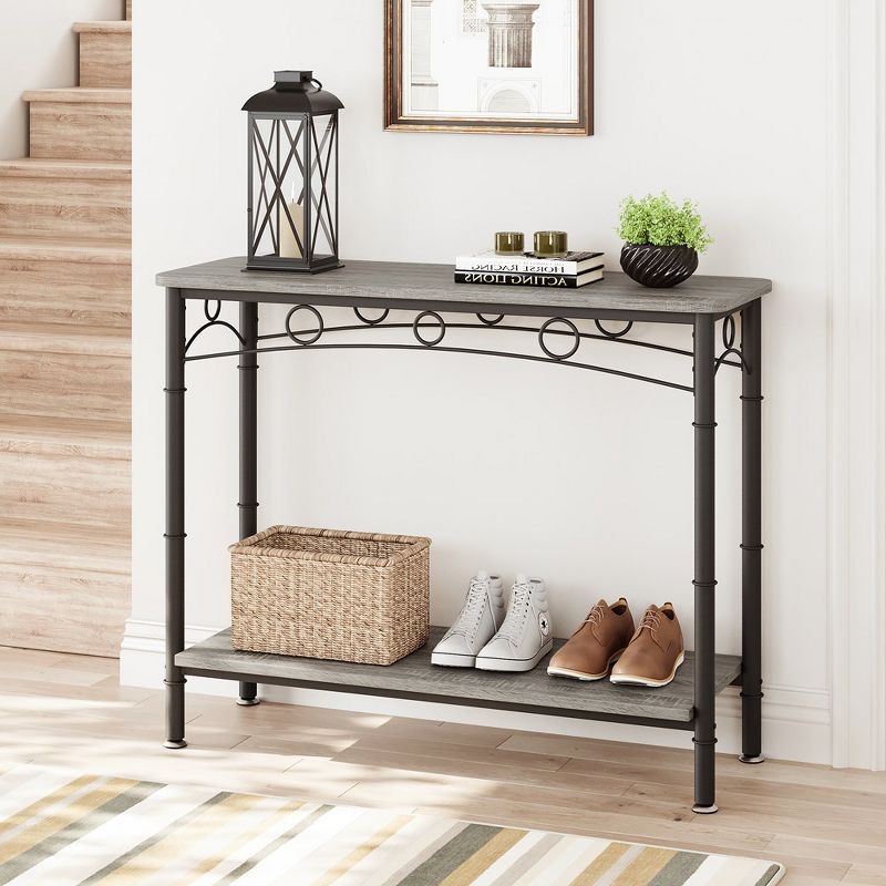 Whizmax Console Table, 41.3" Industrial Entryway Table with Shelf, Narrow Sofa Table for Hallway, Entrance Hall, Corridor, Foyer, Living Room, 2 of 9
