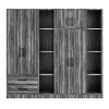 6 Doors Wooden Dat Armoire Closet With Shelves And 2 Drawers,Armoire Wardrobe With Side Storage Shelves,Wardrobe Closet -Maison Boucle - 4 of 4