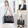 Laptop Bag for Women 15 Inch Waterproof Laptop Tote Bag Leather Work Bag Computer Briefcase Large Capacity - 3 of 4