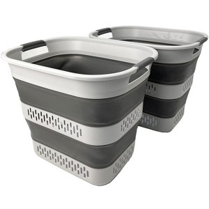 SAMMART 40L (10.5 gallon) Collapsible Plastic Laundry Basket - 1 of 4