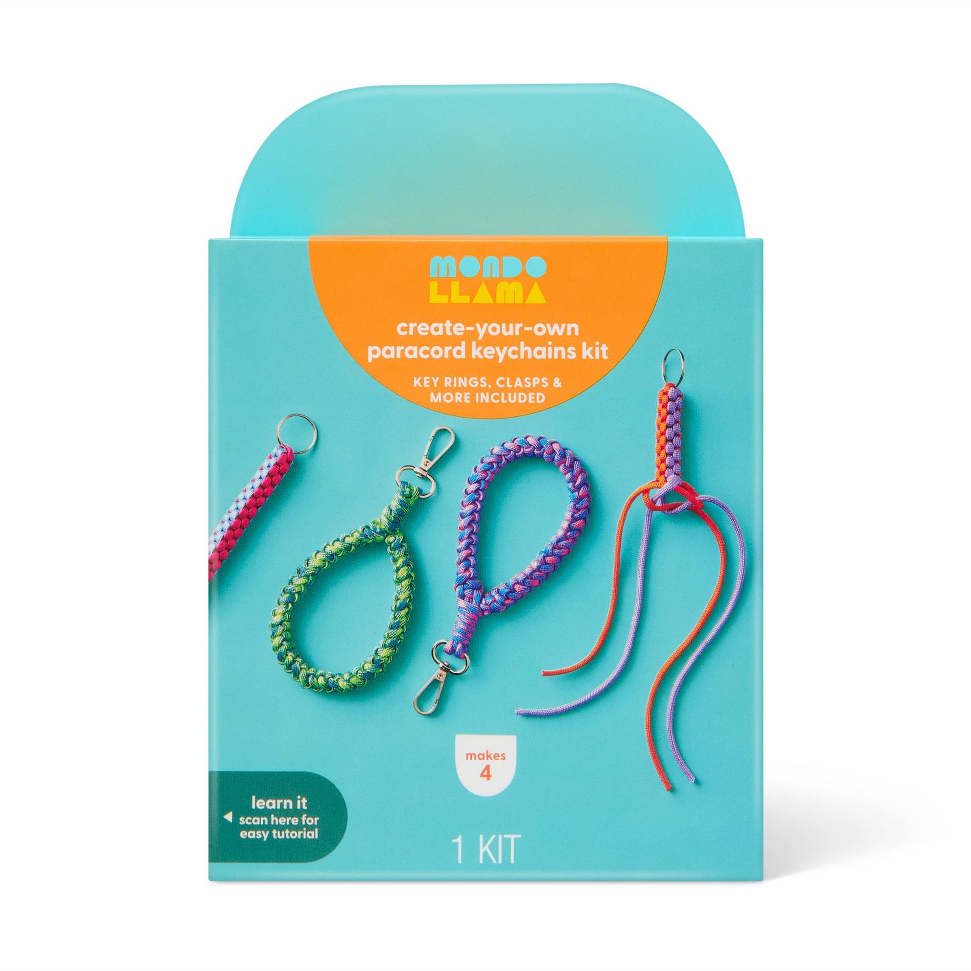 4ct Summer Craft Paracord Key Chains Activity Kit - Mondo Llama™