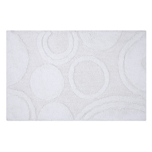 Knightsbridge Orbit Bath Rug Cotton Non Skid Back - 20x30", White : Target