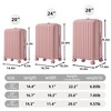 YONWAY Hardside Luggage Sets,3 pcs Spinner Suitcase,ABS Lightweight Suitcase,Carry on Suitcase,with Cup Holder & USB Port & Phone Holder - 3 of 4