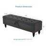 CAVINAS Cotton Linen Storage Ottoman Bench,59" Storage Bench with Button Tufted Top & Solid Wood Legs,Ottoman for Bedroom,Living Room,Hallway - 4 of 4