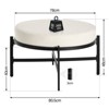 Bekrvio 4.5" Round Storage Ottoman, Chenille Fabric Coffee Table & Foot Rest for Living Room with Metal Legs & Adjustable Feet - 4 of 4